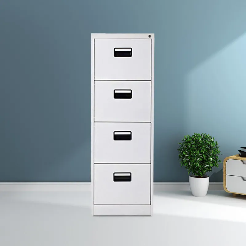 Four drawer filing cabinet with plastic handle