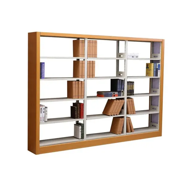 Double Side Bookshelf With Wooden Panel Protection}