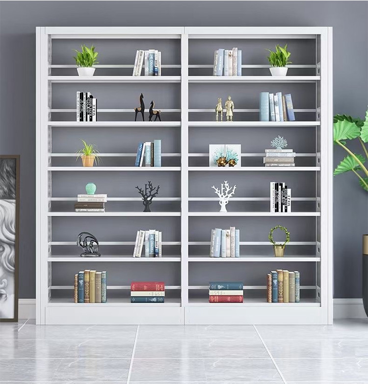 Double Side Bookshelf With Wooden Panel Protection}