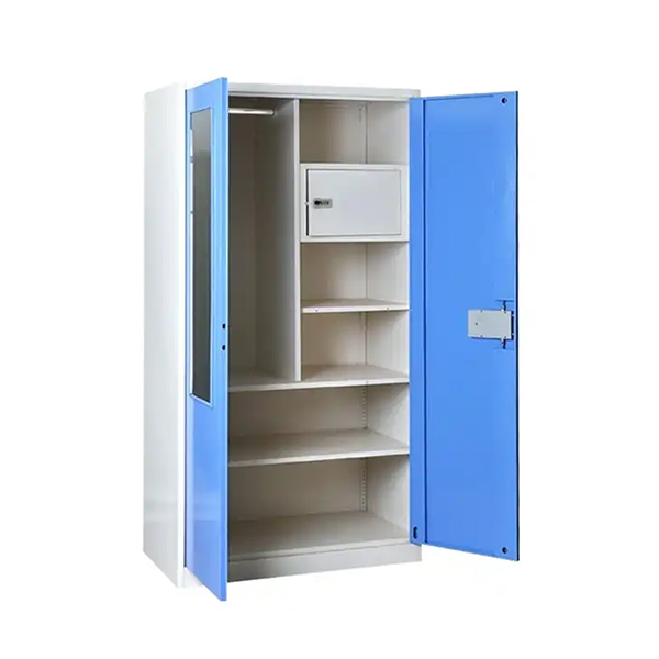 Metal 2 Swing Door Almirah Storage Wardrobe with Mirror}